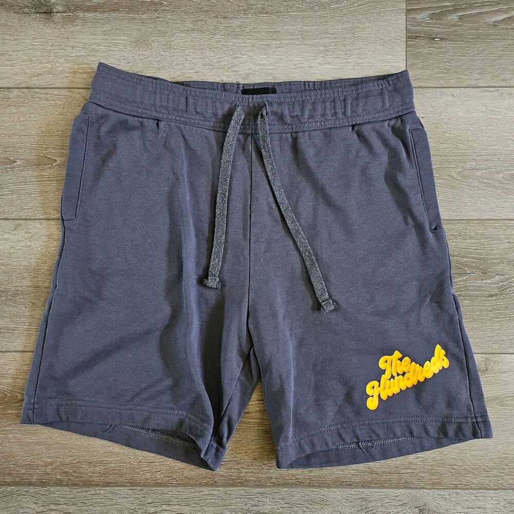 The Hundreds Sweat Shorts Mens Large Gray Logo Fleece Streetwear Casual